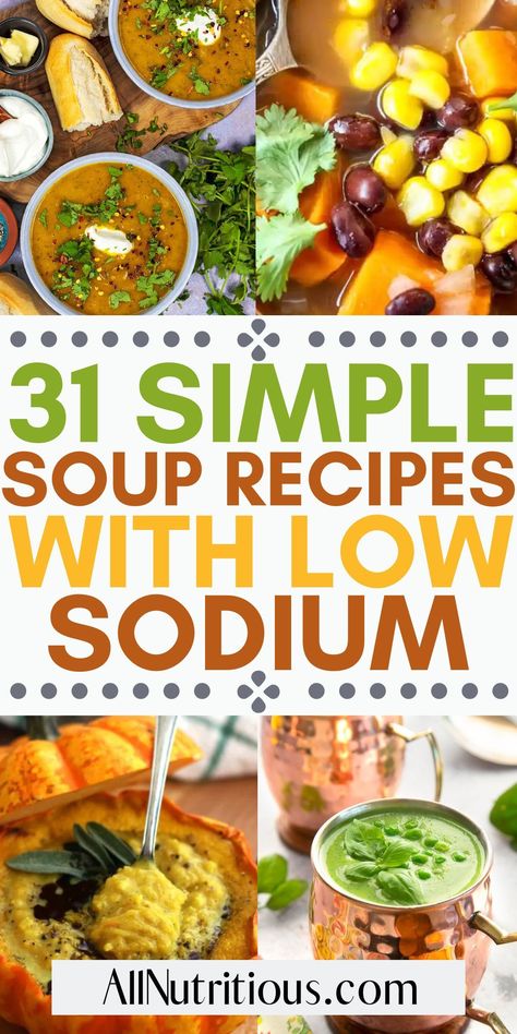 Dive into the best winter dinner recipes with heartwarming and healthy meals for two. Delight in a trove of low sodium soups, beneficial for your health without skimping on flavor. Plus, discover these easy lunch ideas that make midday meals simple and nutritious. Low Fat Low Sodium Meals, Dash Soup Recipes, Salt Free Diet Meals Low Sodium Recipes, Low Sodium Dinner Ideas, Low Sodium Recipes Dinner, Low Sodium Soup Recipe, Low Sodium Soup Recipes, Low Salt Dinners, Low Sodium Meals