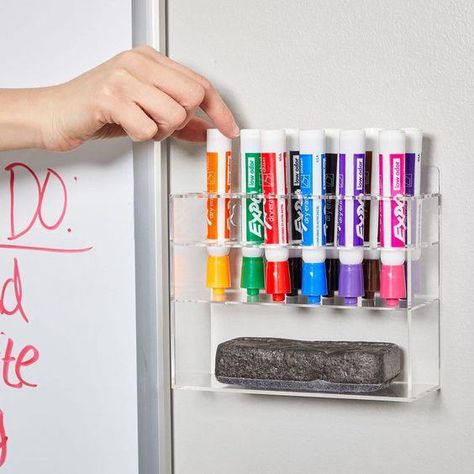 Dry Erase Surface: The acrylic whiteboard surface allows for dry erase marker use. Organized Storage: The plastic organizer holds markers and erasers for easy access. Versatile Use: Can be used for writing, drawing, and other creative projects. Durable Construction: Made from sturdy plastic material. Easy to Clean: The whiteboard surface can be wiped clean for each use.  ... daha fazla Clear Whiteboard, Whiteboard Marker Holder, Dry Erase Marker Holder, Marker Organizer, Whiteboard Organization, Classroom Whiteboard, Classroom Wishlist, Marker Holder, Expo Marker