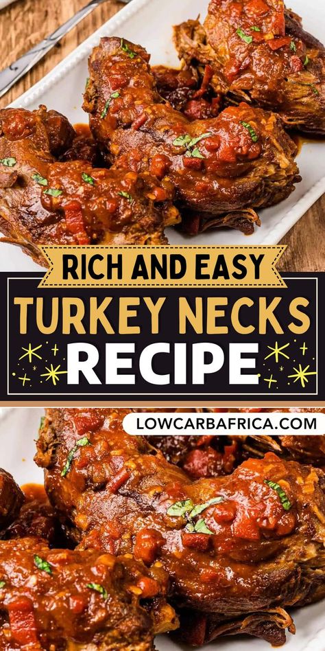 Baked Turkey Necks Recipe, Turkey Ribs Recipes, Bbq Turkey Necks, Baked Turkey Necks Oven, African Turkey Recipe, How To Cook Turkey Necks, Turkey Neck Recipe Southern, Smoked Turkey Necks, Smoked Turkey Necks Recipes