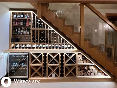 Under stairs wine cellar, storage rooms and racking inspiration - Wine Rack & Wine Accessory Blog Wine Cabinet Under Stairs, Wine Storage Under Stairs, Under Stairs Wine Storage, Under Stairs Bar, Stairs Wine Storage, Under Stairs Wine, Bar Under Stairs, Luigi Galvani, Under Stairs Wine Cellar