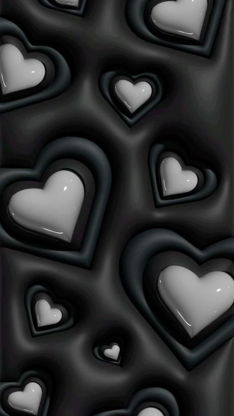 Black Wallpaper 3d Iphone, Cool Asthetic Wallpers Dark, 3d Dark Wallpaper, Cute Wallpapers Home Screen, Bubble Hearts Wallpaper, 3d Wallpaper Iphone Dark, Dark 3d Wallpaper, Dark Heart Wallpaper, Dark Iphone Wallpaper Aesthetic