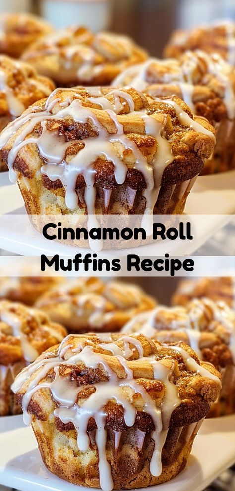 What are great breakfast ideas? This cinnamon roll homemade recipe is a muffin recipe easy to prepare and will quickly become one of your favorite muffins recipes. Cinnamon Muffins Easy, Cinnamon Swirl Muffins, Swirl Muffins, Fluffiest Cinnamon Rolls, Cinnamon Roll Muffins, Sweet Glaze, Simple Muffin Recipe, Dessert Easy, Easy Cinnamon