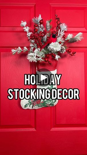 125K views · 17K reactions | Turn a stocking into the cutest holiday decoration! ❤️

#reels #diy #christmas #xmas #decor | Nick’s Seasonal Decor | nicksseasonaldecor · Original audio Stocking Wreaths, Stocking Decorating Ideas Diy, Christmas Stocking Decorating Ideas, Stocking Decorating Ideas, Christmas Doorway Decorations, Christmas Stockings Ideas, Christmas Stocking Ideas, Christmas Decorating Hacks, Decorating Hacks