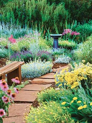 Tough-as-Nails Perennial Garden Plan at bhg.com:  Catmint  Lavender cotton  'Moonshine' yarrow  'Munstead' lavender  Penstemon  Phlox  Purple coneflower  Gotta love perennials with medicinal uses, like catmint and coneflower, for the edible #garden! Perennial Garden Plans, Garden Plan, Have Inspiration, Perennial Garden, Gorgeous Gardens, Garden Cottage, Decor Minimalist, Shade Garden, Garden Paths