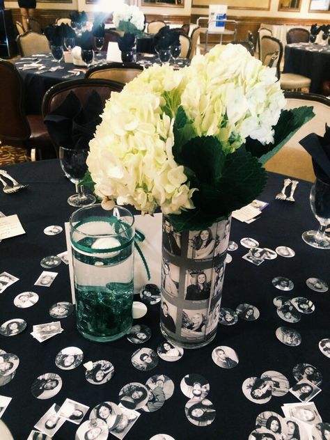 Centerpieces for high school reunion. School Reunion Centerpieces, Reunion Centerpiece Ideas, High School Reunion Centerpieces, High School Reunion Decorations, 20 Year High School Reunion, High School Reunions, School Reunion Decorations, 40th Reunion, Class Reunion Planning