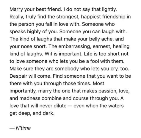 Marry your best friend — N'tima | Instagram Your Best Friend Quotes, Letter To My Best Friend, Best Friend Letters, Belly Ache, Letter To My Daughter, Marry Your Best Friend, To My Best Friend, Happy Friendship, Friend Quotes