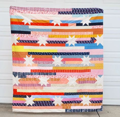 Jelly Stars Quilt Pattern - Modernly Morgan Jelly Roll Star Quilt, Stars Quilt Pattern, Strip Quilt Patterns, Bright Quilts, Stars Quilt, Ruby Star Society, Jelly Rolls, Jellyroll Quilts, Star Quilt Patterns