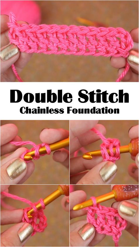 Crochet Hack, Crochet Stitches Guide, Beginner Crochet Tutorial, Crochet Stitches Video, Crochet Vintage, Double Stitch, Crochet Lessons, Crochet Stitches For Beginners, Crochet Stitches Tutorial