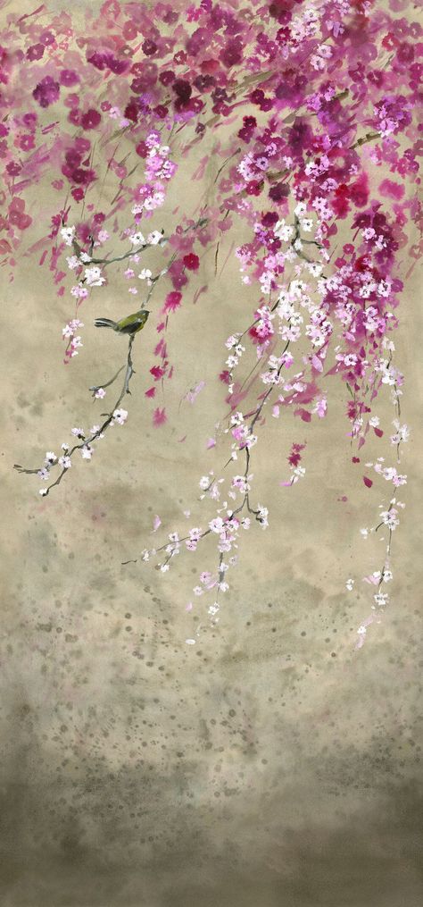 Tricia Guild, Cherry Blossom Wallpaper, Cherry Blossom Painting, Tree Mural, Cherry Blossom Art, Bedroom Murals, Chinoiserie Wallpaper, Wallpaper Direct, Cherry Blossom Tree