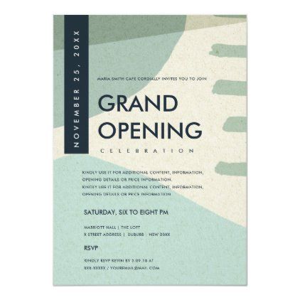 MODERN ABSTRACT ART AQUA BLUE GRAND OPENING EVENT INVITATION Folder Design Layout, Corporate Invitation Design, Comedy Poster, Opening Card, Business Events Invitation, Event Invitation Design, Grand Opening Event, Grand Open, Corporate Template