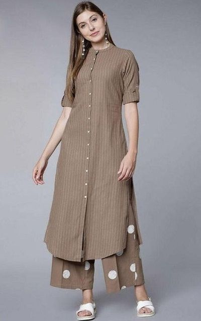 Indian Formal Wear For ladies For Office Indian Formal Wear, Indian Kurti Designs, Stylish Kurtis Design, New Kurti Designs, Simple Kurta Designs, Designer Kurti Patterns, Simple Kurti Designs, Kurti Designs Latest, Long Kurti Designs