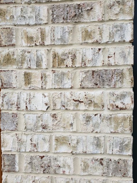 Logan canyon brick from general shale Logan Canyon Brick General Shale, Logan Canyon Brick, Farmhouse Siding, Whitewash Brick, Woods House, Victoria Wood, Lake Houses Exterior, Dream Farmhouse, White Wash Brick