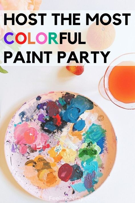 Sip And Paint Ideas Girls Night Easy, Paint Party Ideas For Adults Decorations, Hosting Paint Night Parties, Paint Party For Adults, Painting Party Ideas For Adults, Sip And Paint Ideas, Girls Night Ideas, Art Party Supplies, Party For Adults