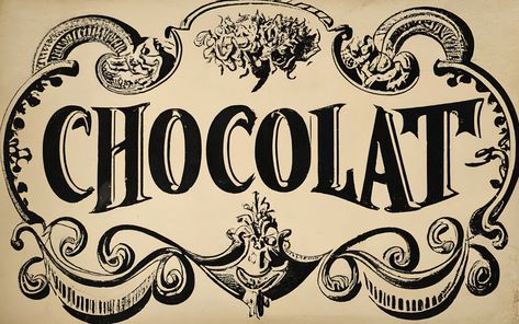 Chocolate Images, Vintage Food Labels, French Typography, Chocolate Labels, Coffee Label, French Chocolate, White Chocolate Bar, Label Image, Vintage Chocolate