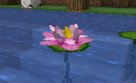 Minecraft Lily Pad Flower, Minecraft Water Lily, Minecraft Lotus Flower Build, Minecraft Lotus Flower, Lotus Minecraft, Minecraft Lily Pad, Flor Minecraft, Flowers Minecraft, Minecraft Terrain