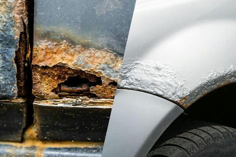 Car Rust Repair: How Much Is Too Much? (and How to Fix It) Rust Repair Truck, Car Rust Repair Diy, Car Basics, Truck Hacks, Car Rust Repair, Diy Car Cleaning, Retirement Life, Auto Maintenance, Rusty Cars