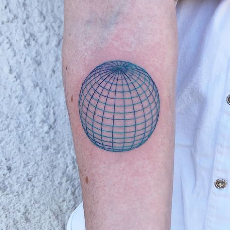 Dane Nicklas on Instagram: “Torquise sphere for Myra. All one color, that’s just the stencil peeking through 😜” Sphere Tattoo, Related Tattoos, Cool Arm Tattoos, Christian Cards, Handmade Dog Collars, Baby Animal Prints, Bunny Print, Printable Christmas Cards, Woodland Nursery Decor