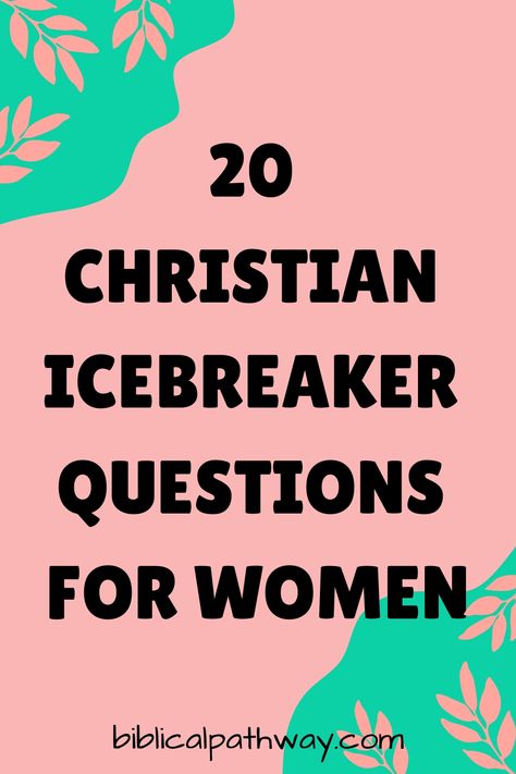 Gathering together as Christian women provides a unique opportunity to share, learn, and grow in faith. To help kickstart meaningful connections, here are 20 Christian icebreaker questions tailored for women’s groups. These questions are designed Icebreaker Questions For Women, Icebreaker Activities For Women, Icebreakers For Women Ministry, Bible Study Ice Breakers For Women, Womens Retreat Ice Breaker Games, Christian Mentoring Questions, Ice Breakers For Ladies Ministry, Women’s Bible Study Ice Breakers, Ice Breakers For Women