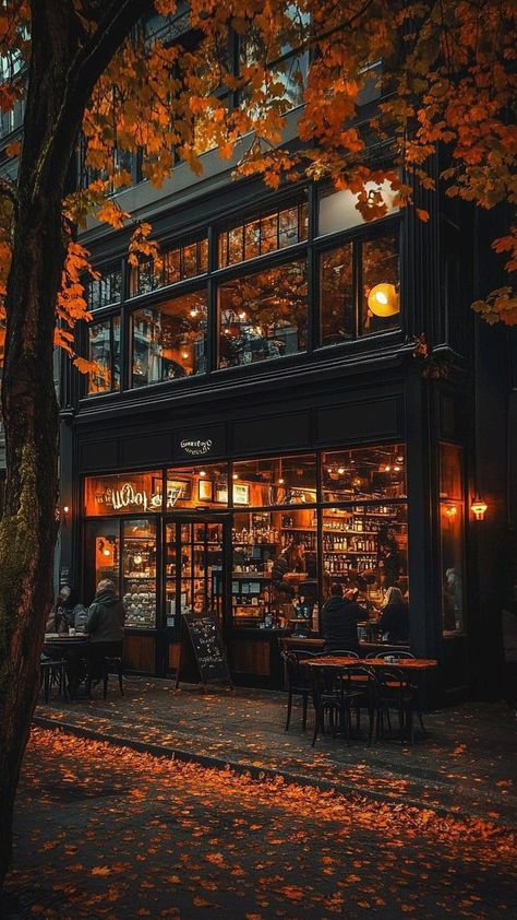 Vancouver Wallpaper Iphone, Cozy Coffee Shop Aesthetic Wallpaper, New York Coffee Shop Aesthetic, Coffee Aesthetic Background, New York Autumn Aesthetic, Cozy Wallpapers Aesthetic, Lofi Coffee Shop, Autumn City Aesthetic, Vancouver Autumn