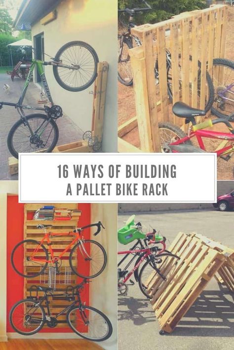 Pallet Bike Racks, Pallet Patio Decks, Rack Velo, Diy Bike Rack, Repurpose Pallets, 1001 Pallets, Pallet Patio, Pallet Projects Furniture, Simple Woodworking Plans