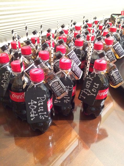 Jack Daniels party favors.. Jack and Coke and convenient straw.. 40th birthday party Jack Daniels Party, 40th Birthday Party Favors, 40th Bday Ideas, Diy Stocking Stuffers, Party Favors For Adults, 40th Birthday Party, Adult Birthday Party, 60th Birthday Party, 40th Birthday Parties