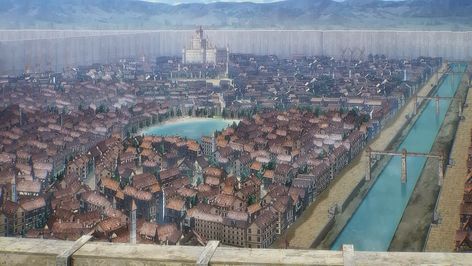 Shiganshina District (Anime) | Attack on Titan Wiki | Fandom Return To Shiganshina, Shiganshina District, Titan World, Abandoned City, Before The Fall, City Vector, Gorgeous Scenery, Walled City, Old Days