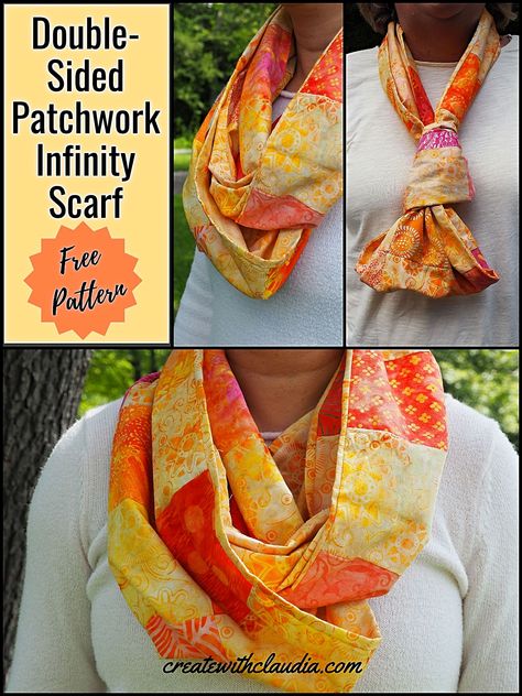 Fabric Craft Archives - Create with Claudia Quilted Scarf Pattern, Quilted Items, Infinity Scarf Pattern, Patchwork Scarf, Garment Sewing, Scrap Fabric Projects, Choosing Fabric, Scarf Tutorial, Sewing Things