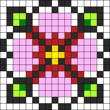 Flower Perler Bead Patterns, Pixel Quilting, Easy Perler Bead Patterns, Pearl Beads Pattern, Fuse Bead Patterns, Pony Bead Patterns, Hama Bead, Motifs Perler, Beads Designs