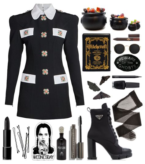 Wednesday Addams Clothes 2022, Addams Family Outfit Ideas, Wednesday Addams Outfit Aesthetic, Wiccan Outfits, Wednesday Addams Style, Wednesday Addams Inspired, Wednesday Addams Outfit, Dark Academia School, Dark Wardrobe