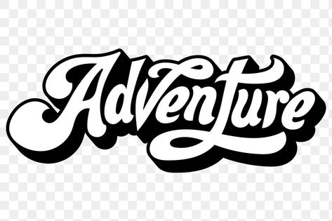 Black and white adventure retro style font design element | free image by rawpixel.com / Tvzsu Font Design Logo Style, Logo Design Black And White, Travel Font, Paper Texture Background Design, Graffiti Black And White, Adventure Font, Tattoo Word Fonts, Logo Design Black, Adventure Fonts