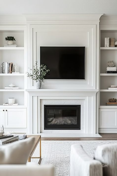 Built-In Around Fireplace: Elegant Solutions for Your Living Space - Quiet Minimal Built In Around Fireplace, Living Room Built Ins, Fireplace Built Ins, Living Room Decor Fireplace, Living Room Loft, Living Room Design Inspiration, Fireplace Remodel, Home Fireplace, Built In Cabinets