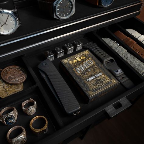 Collector Pro - Black | One Size | Holme & Hadfield #UsefulGadgets Tactical Gear Storage, Mens Accessories Vintage, Mens Watch Box, Wooden Watches For Men, Nice Watches, Wooden Drawer, Watch Organizer, Rolex Women, Mens Toys