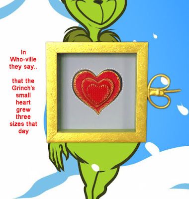 Grinches Heart Grew 3 Sizes, Grinch Heart Grew Three Sizes, Grinch Heart Ornament, Heart Crafts Preschool, Grinch Heart Grew, Grinch Heart, Diy Christmas Door Decorations, Christmas Hallway, Diy Christmas Door