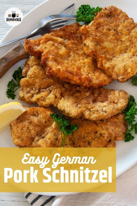 Pork Snitzel, Pork Schnitzel Recipe, Pork Cutlet Recipes, Polish Dishes, Schnitzel Recipe, German Dishes, German Food Authentic, Schnitzel Recipes, Pork Chop Recipe