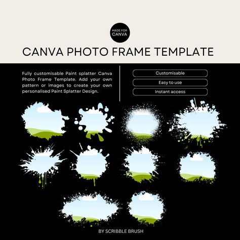 Create Your Own Drag and Drop Splash Background Canva Photo Frame - Etsy UK Canva Aesthetic Template, Canva Backgrounds, Splash Frame, Canva Background, Background Canva, Splash Background, Canva Frames, Graphic Shapes Design, Keyword Elements Canva