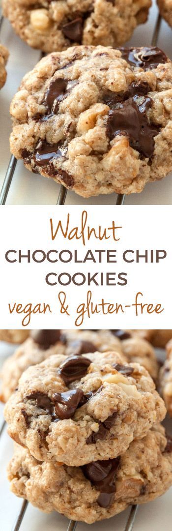 Walnut Chocolate Chip Cookies, Chocolate Chip Cookies Vegan, Healthy Vegan Dessert, Baking Vegan, Walnut Butter, Low Carb Snack, Cookies Vegan, Brownie Desserts, Walnut Cookies