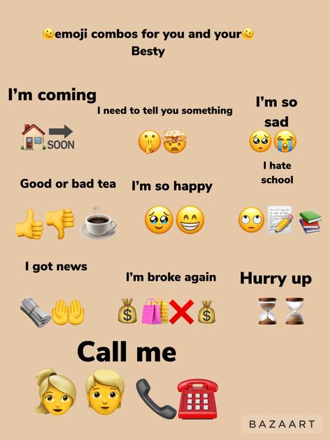 Emoji Combos, I Hate School, Hate School, I Am Happy, To Tell, Quick Saves