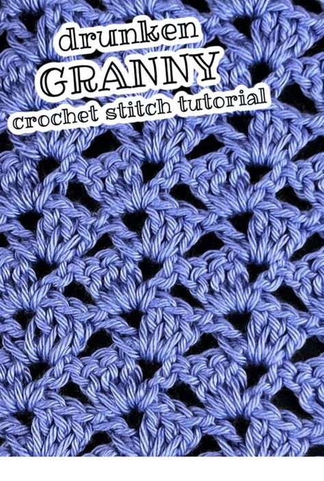 Drunken Granny Stitch, Granny Square Scarf Pattern, Crochet Granny Square Scarf, Easy Baby Blanket Crochet, Crochet Granny Stitch, Granny Square Scarf, Crochet Scarf Easy, Crochet Stitch Tutorial, Scarf Designs