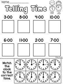 What Time Is It Worksheet, Worksheet For Kindergarten, Telling Time Worksheets, First Grade Worksheets, Worksheet For Kids, What Time Is It, Time Worksheets, Teaching Time, Math Time