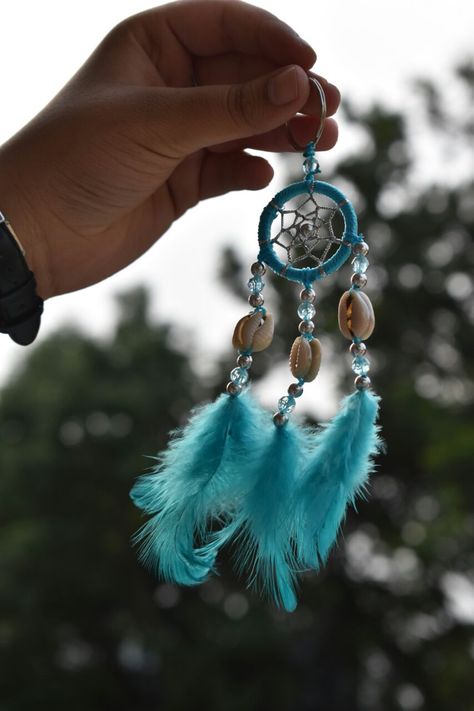 Dream Catcher For Car, Dream Catcher Keychain, Dream Catcher Patterns, Dream Catcher Decor, Dream Catcher White, Dream Catcher Art, Macrame Dream Catcher, Small Dream Catcher, Diy Fabric Jewellery