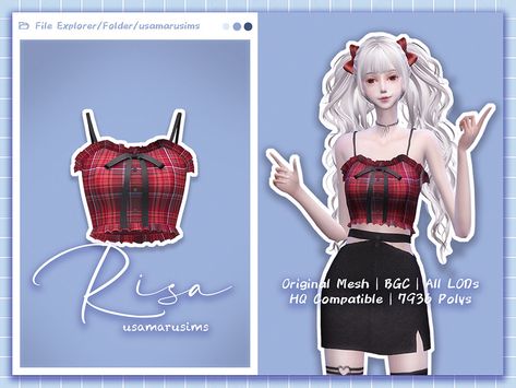 The Sims Resource - Risa Set Sims 4 Cc Tshirt Female, The Sims Cc, Fem Clothes, Sims 4 Clothing Sets, Raven Dress, Feminine Clothes, Tie Up Shirt, Oversize Tshirt, Cc Clothes