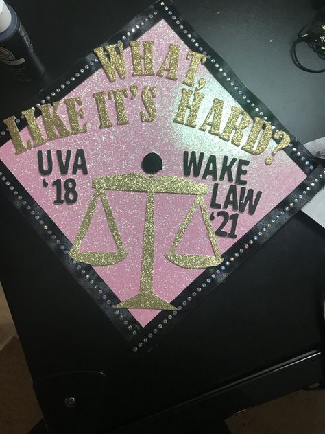 Graduation Cap Legally Blonde, Graduation Cap Designs Legally Blonde, Legally Blonde Cap Ideas, Graduation Cap Designs Law School, Legally Blonde Grad Cap, Pre Law Graduation Cap, Graduation Cap Designs Law, Law School Grad Cap, Lawyer Graduation Cap