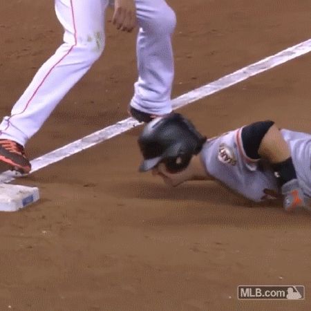 funny gifs, gifs of the week, baseball slide face