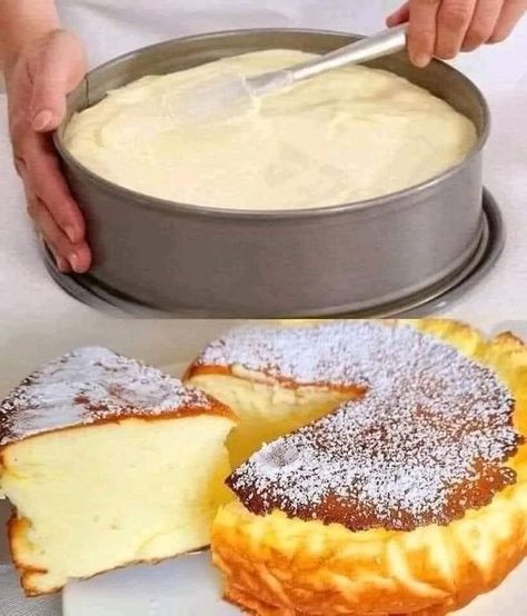 Lidia Bastianich 🍜🍿🍗 | Cake - 5 minutes, melts in your mouth at the first bite, Simple to make .. | Facebook Cream Cheese Cake Recipes, Japanese Cotton Cheesecake, Cotton Cheesecake, Kentucky Butter Cake, Full Fat Yogurt, Easy Cream, Indulgent Desserts, Cake With Cream Cheese, Gordon Ramsay