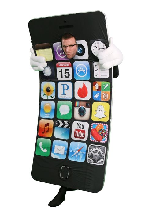 Iphone Costume Diy, Diy Apple, Cell Phone Meme, Diy Halloween Costume, Hallowen Costume, Apple Iphone 6, How To Make Diy, Diy Costumes, Halloween Diy