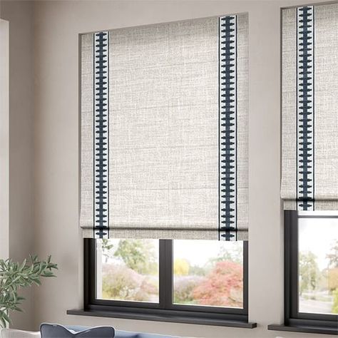 Blinds For Velux Windows, Roman Blinds Living Room, Blinds And Curtains Together, Large Kitchen Window, Cheap Blinds, Roman Curtains, Colorful Borders, Boat Ideas, Window Dressing