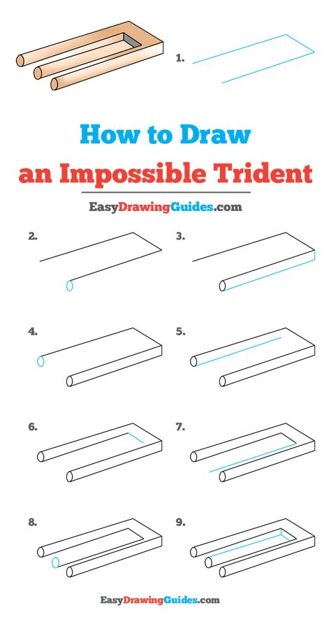 Impossible Shapes Step By Step, Graph Drawing, Optical Illusions Drawings, Impossible Shapes, 3d Monster, Optical Illusion Drawing, Illusion Drawings, 3d Art Drawing, Easy Drawing Tutorial