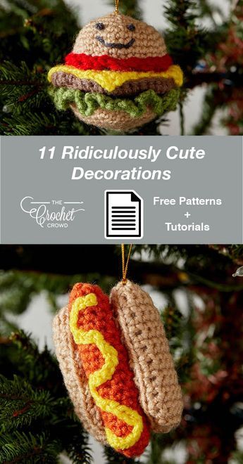 Crochet Christmas Ornaments Patterns, Crochet Keyrings, Ornament Crochet Pattern, Crochet Christmas Garland, Cute Christmas Ornaments, The Crochet Crowd, Crochet Christmas Ornaments Free, Crochet Ornament Patterns, Christmas Crochet Patterns Free