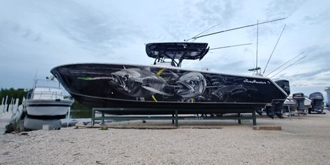 Boat Wraps Graphics, Boat Wraps Ideas, Deep Sea Fishing Boats, Wakeboard Boats, Offshore Boats, Boat Decals, Boat Wraps, Ski Boats, Boat Party