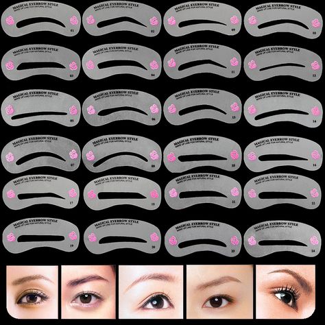 Cheap draw guide, Buy Quality eyebrow stencil directly from China eyebrow stencil set Suppliers: 24 Pcs Pro Reusable Eyebrow Stencil Set Eye Brow DIY Drawing Guide Styling Shaping Grooming Template Card Easy Makeup Beauty Kit Diy Eyebrow Shaping, Eyebrow Drawing, Brow Grooming, Eyebrow Makeup Products, Eyebrow Template, Eyebrow Stencils, Permanente Make-up, Makeup Stencils, Eyebrow Styles